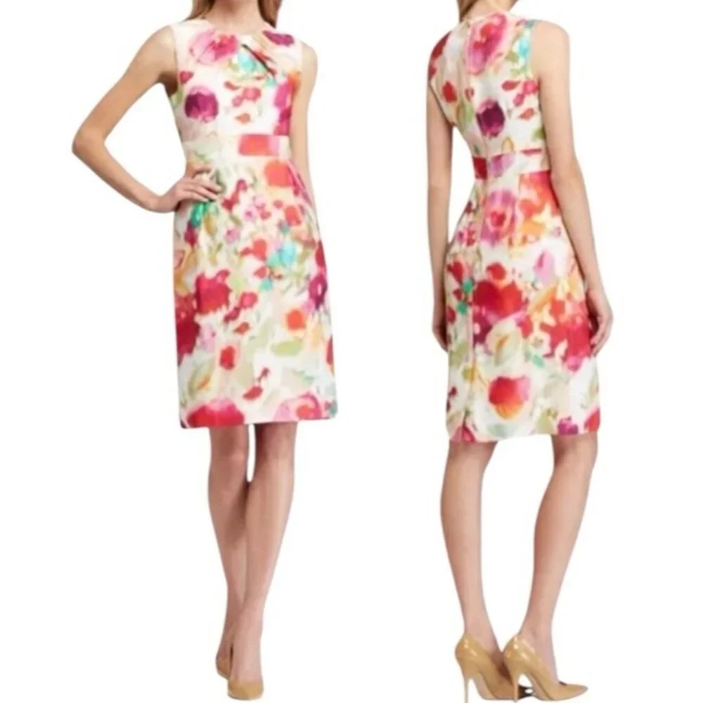 Kate Spade Bowden Watercolor Floral Sleeveless Business Party Dress Size 4